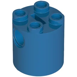 Brick Round 2 x 2 x 2 Robot Body, Axle Holder '+' Orientation / Blue