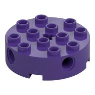 Lego Brick Round 4 x 4 with 4 Side Pin Holes and Center Axle Hole / Dark Purple