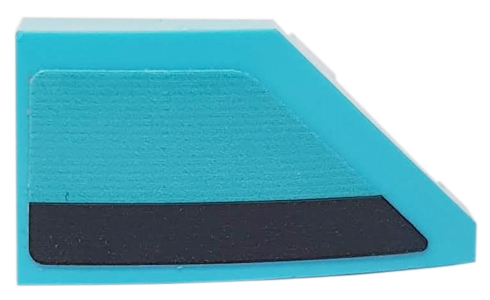 Lego Wedge 2 x 1 x 2/3 Left with Black Stripe on Medium Azure Background Pattern (Sticker) - Set 76898
