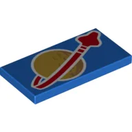 Tile 2 x 4 with Classic Space Logo Print / Blue
