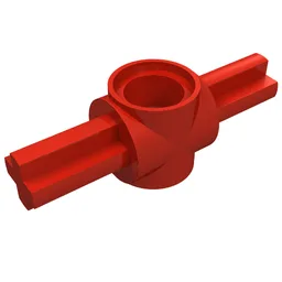 Technic Pin Connector Hub with 2 Axles / Red