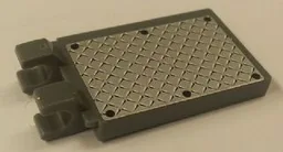 Tile, Modified 2 x 3 with 2 Clips Angled with 6 Black Rivets on Silver Tread Plate Pattern (Sticker) - Set 7944