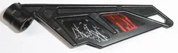 Bionicle Wing Small / Tail with Axle Hole with Red and Gray and White  Battle Damage Pattern Model Left Side (Stickers) - Set 5973