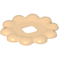 Lego Clikits Icon Accent, Flower 3 5/8 x 3 5/8, 10 Petals with Raised Border / Trans-Orange