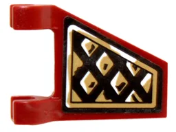Flag 2 x 2 Trapezoid with Flat Edge with Black and Gold Diamonds Pattern Model Right Side (Sticker) - Set 70732