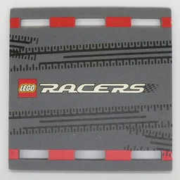 Ramp, 20 x 20 with Tyre Marks and LEGO Logo Print / Dark Bluish Gray