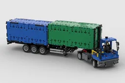 container terminal 1:21| terminal tractor + trailer + containers