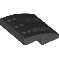 Brick Curved 2 x 2 x 2/3 with Darth Vader Control Panel, Buttons, Lights Print / Black