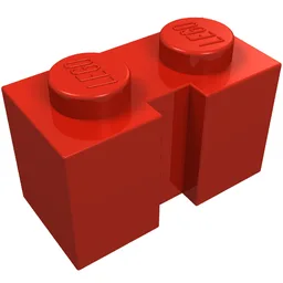 Brick Special 1 x 2 with Groove / Red