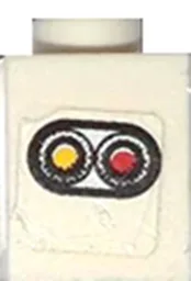 Brick 1 x 1 with Taillight Pattern Model Left Side (Sticker) - Set 8155