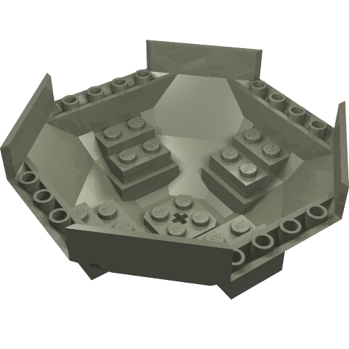 Lego Cockpit 10 x 10 x 4 Octagonal / Dark Gray