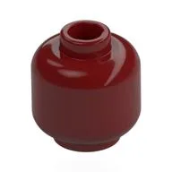 Minifig Head [Plain] [Vented Stud - 2 Holes] / Dark Red