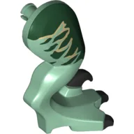 Animal Body Part, Dinosaur, Raptor Leg, Right, with Pin, with Dark Green Stripes Print / Sand Green