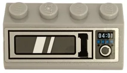 Slope 45 2 x 4 with Microwave Door with Handle, Controls and '04:01' Pattern (Sticker) - Set 60227