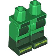 Lego Hips with Green Legs and Dark Green Boots Pattern with Dark Green Coat Ends, Lime Toes print / Green