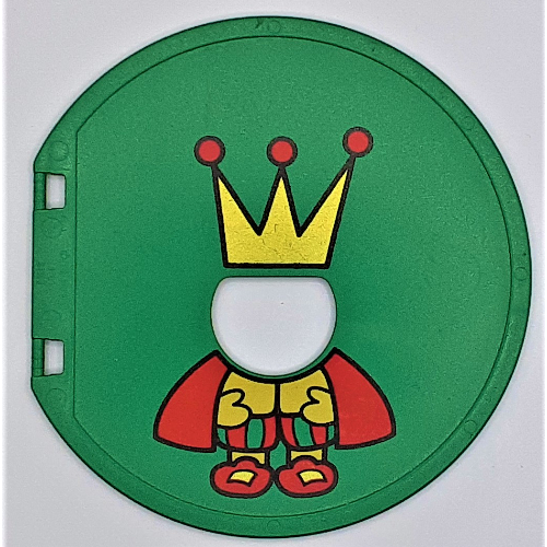 Lego Duplo Ball Tube Exit Door with King Print / Green
