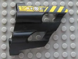 Technic, Panel Fairing # 1 Large Short, Large Holes, Side A with Black and Yellow Danger Stripes and Machinery Pattern (Sticker) - Set 8450