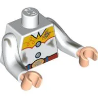 Torso Western Outfit Female with Dirt Stains Pattern (Jessie) / White Arms Long with Dark Tan Dirt Stains Pattern / Light Nougat Hands
