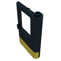 Door 1 x 4 x 5 Train Right with Yellow Stripe Print / Black