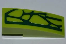 Slope, Curved 3 x 1 with 7 Lime Scales Pattern Model Right Side (Sticker) - Set 9558