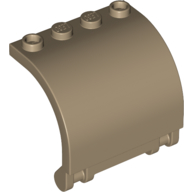 Lego Panel 3 x 4 x 3 Curved / Dark Tan