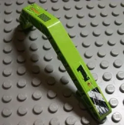 Technic, Liftarm, Modified Bent Thick 1 x 11.5 Double with Worn '1' and Danger Stripes and Exhaust Vents Pattern Model Left (Stickers) - Set 8956