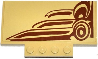 Lego Slope, Curved 5 x 8 x 2/3 with 4 Studs with SW Wookiee Gunship Top Pattern Model Left Side (Sticker) - Set 75084