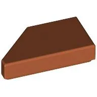 Tile 1 x 2 with Stud Notch Right / Dark Orange