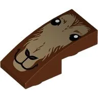 Brick Curved Inverted 2 x 1 with Goat Face Print