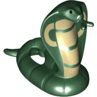 Animal, Snake, Cobra with Tan and Black Print / Dark Green