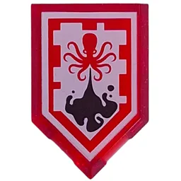 Tile Special 2 x 3 Pentagonal with Nexo Power Shield Print - Dark Drop / Trans-Red