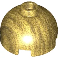 Brick Round 2 x 2 Dome Top, Hollow Stud / Pearl Gold