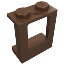 Window 1 x 2 x 2 Plane, Solid Studs / Brown