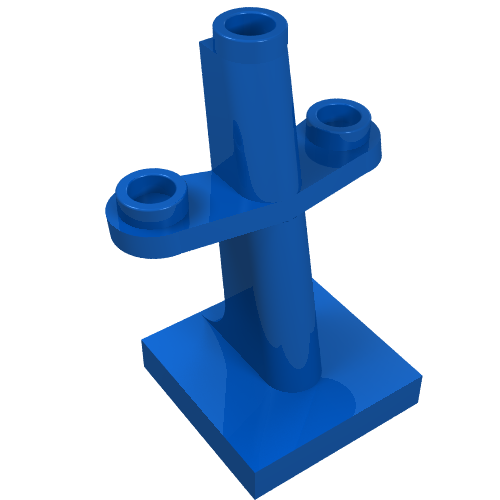 Lego Boat, Mast 2 x 2 x 3 Inclined with Stud on Top and Two Sides / Blue