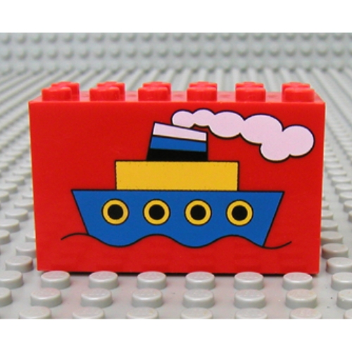 Lego Brick 2 x 6 x 3 with Boat Print