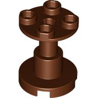 Lego Support Round 2 x 2 x 2 Stand with Reach-Through Center Hole / Reddish Brown