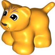 Lego Duplo Animal, Lion Cub with Black Eyes print / Bright Light Orange