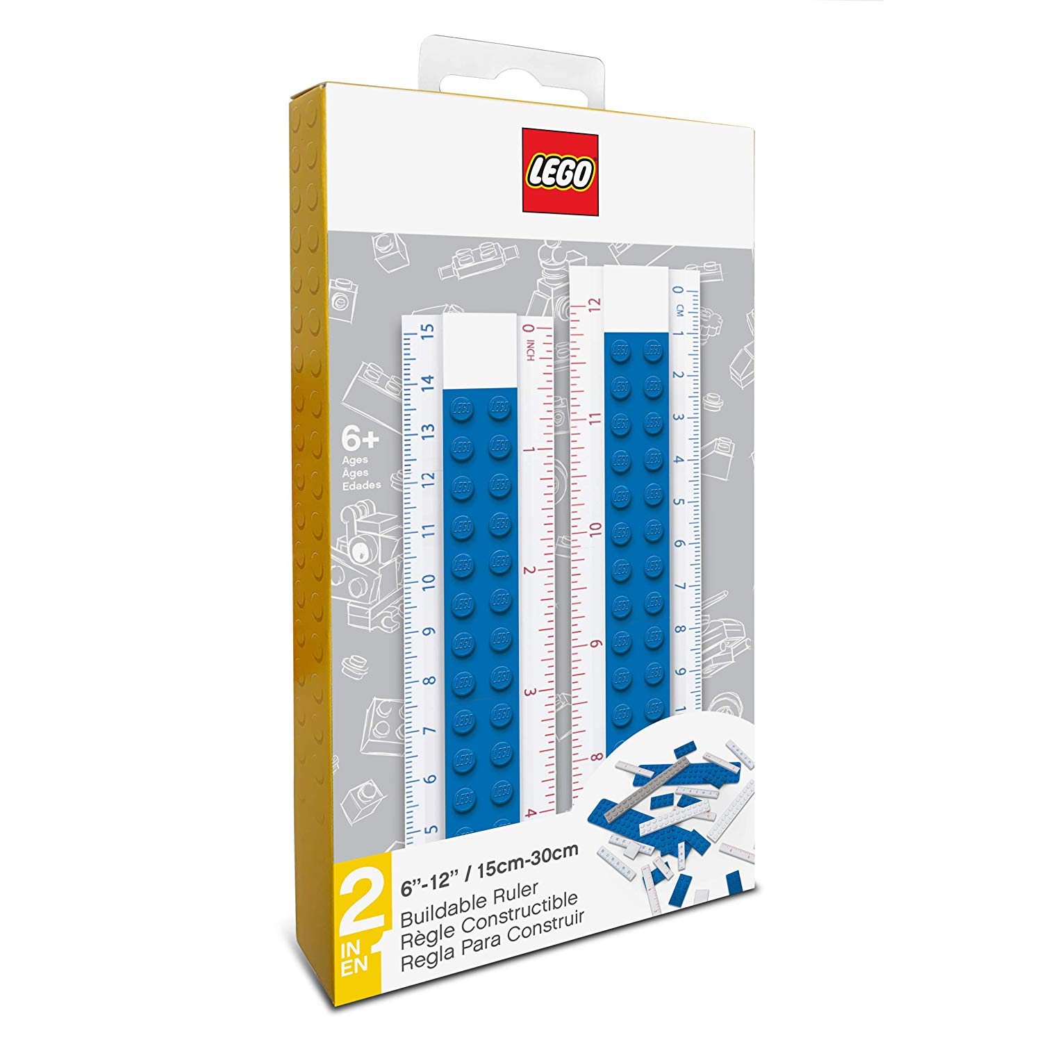 Lego Buildable Ruler (Blue)