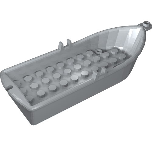 Lego Boat / Rowing Boat 14 x 5 x 2 with Oarlocks [2 Hollow Inside Studs] / Light Bluish Gray