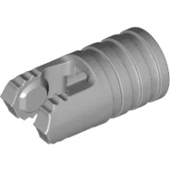 Hinge Cylinder 1 x 2 Locking with 2 Click Fingers and Axle Hole, 7 Teeth / Light Bluish Gray
