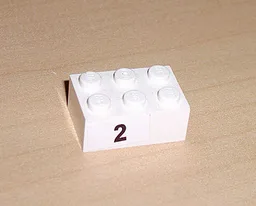 Brick 2 x 3 with Black '2' Pattern (Sticker) - Set 8389