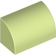 Lego Brick Curved 1 x 2 x 1 No Studs / Yellowish Green
