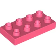 Duplo Plate 2 x 4 / Coral