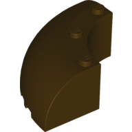Lego Brick Round Corner 6 x 6 x 2 / Dark Brown
