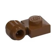 Plate Special 1 x 1 with Clip Light, Bar Hole [Thick Ring] / Reddish Brown