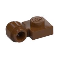 Lego Plate Special 1 x 1 with Clip Light, Bar Hole [Thick Ring] / Reddish Brown