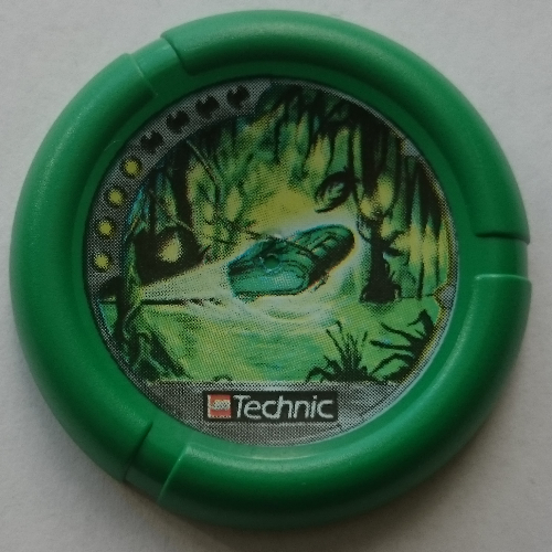 Lego Large Figure Throwing Disk, Amazon / Jungle, 4 Pips, Flying Box in Swamp Print / Green