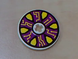 Technic, Disk 3 x 3 with Yellow Points and Circuits on Dark Purple Pattern (Sticker) - Set 8245