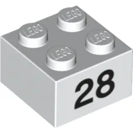 Brick 2 x 2 with Black "28" Print