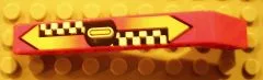 Technic, Liftarm, Modified Bent Thick 1 x 9 (7 - 3) with '1', Arrows and Checkered Pattern (Sticker) - Set 8241